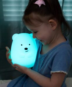 Lumipets Animal Kids Silicone Nursery Light for Baby and Toddler, Squishy Night Light for Kids Room, Animal Night Lights for Girls and Boys, Kawaii Lamp, Cute Lamps for Bedroom (Bear) Bear 25 71o3shUuicL