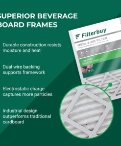 Filterbuy 14x14x1 Air Filter MERV 8 Dust Defense (4-Pack), Pleated HVAC AC Furnace Air Filters Replacement (Actual Size: 13.50 x 13.50 x 0.75 Inches) 12 71o4DwYiYmL