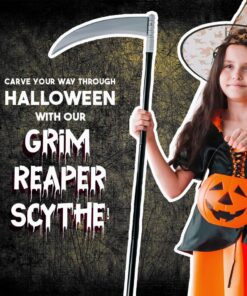Kangaroo Grim Reaper Scythe Weapon – Prop for Halloween Parties – 40-inch Long Sickle for Kids and Adults – Costume Accessory – Plastic Prop 32 71o4IDMjGAL