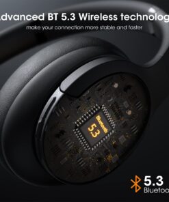 Alternative view of DOQAUS 𝐔𝐩𝐠𝐫𝐚𝐝𝐞𝐝 Bluetooth Headphones Over Ear, 90H Playtime Bluetooth 5.3 Wireless Headphones 3 EQ Modes, Built-in HD Mic, HiFi Stereo Sound,Deep Bass,Memory Foam Ear Cups for Phone/PC Black