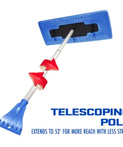 Snow Joe SJBLZD The Original 2-In-1 Telescoping Snow Broom + Ice Scraper w/18-Inch No-Scratch Foam Head, Closed Cell Foam for No Water Absorption, Blue Original Snow Broom 26 71o5swvZAQL