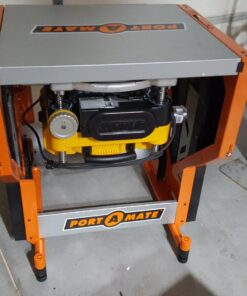 Bora Portamate - PM-8000 Miter Saw Stand Work Station | Mobile Rolling Table Top Workbench | Orange & Grey with Folding Wing Extensions Orange/Black 78 71o6COKwPfL