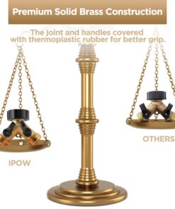 IPOW Solid Brass Body Backyard 2 Way Y Valve Garden Hose Connector Splitter Adapter + Extra 4 Rubber Hose Washers with Comfort Grip, 2 Pack Yellow + Black 16 71o6yJrgbiL 1