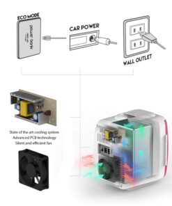 Cooluli Mini Fridge for Bedroom - Car, Office Desk & Dorm Room - Portable 4L/6 Can Electric Plug In Cooler & Warmer for Food, Drinks, Skincare Beauty & Makeup - 12v AC/DC & Exclusive USB Option, Blue 40 71o73ozaSxL