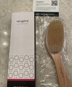 Exfoliating Body Scrubber: Dual-Use for Wet/Dry Exfoliation, Lymphatic Drainage & Cellulite Smoothing - Natural Boar Bristle Dry Brushing Body Brush, Ergonomic Handle, Easy to Clean by Rengöra 20 71o7KKp42wL
