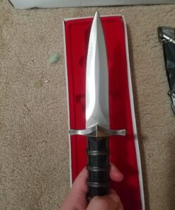 Velocity Airsoft KM6002 440 Stainless Steel 11" Double Edged Dark Assassin Dagger with Sheath 36 71o7ZQ2ZONL