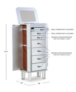 Alternative view of Powell Jewelry Armoire Wood, Silver Mirrored Modern