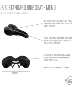 Planet Bike A.R.S. Standard Bike seat - Men's, Black/Silver 25 71o8WR1wZpL