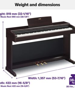 Yamaha YDP144 Arius Series Piano with Bench, Dark Rosewood 28 71o931XXBES