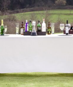 LinenTablecloth 90 x 132-Inch Rectangular Polyester Tablecloth with Rounded Corners, White 90" x 132" 25 71o938TPK L