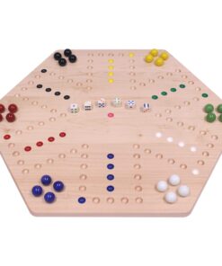 AmishToyBox.com Wahoo Wooden Marble Game Board Set - Large 24" Wide - Solid Maple Wood - Double-Sided - with Large 22mm Marbles and Dice Included 10 71o9GqeNxtL