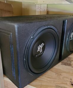 QPower QBOMB12V Dual 12 Inch Subwoofer Box with Bedliner Spray for Speakers, High-Performance Vented Subwoofer, Durable Sub Box, Black 47 71o9TQkvofL