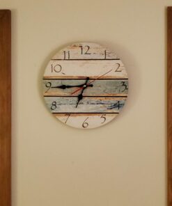 Grazing 12 Inch Wood Wall Clocks Silent Non Ticking Battery Operated,Rustic Decorative Coastal Farmhouse Clock for Bathroom Kitchen Bedroom Living Room Sky Blue 12inch 33 71o9XL7cOZL
