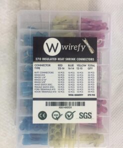 Wirefy Heat Shrink Wire Connectors Kit - Marine Grade Electrical Connectors - Automotive Butt Connectors - Insulated Ring, Spade, Fork, Hook Crimp Terminals - 22-10 Gauge - 270 PCS 270 pieces kit 39 71o9lhgRnPL