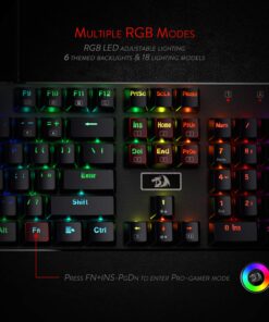 Redragon K556 RGB LED Backlit Wired Mechanical Gaming Keyboard, 104 Keys Hot-Swap Mechanical Keyboard w/Aluminum Base, Upgraded Socket and Noise Absorbing Foams, Soft Tactile Brown Switch K556 Wired 29 71oB4yFVWRL