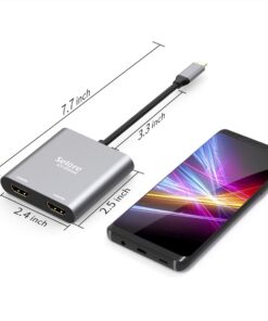 Selore&S-Global USB C to Dual HDMI Adapter 4K @60hz, Type C to HDMI Converter for MacBook Pro Air 2020/2019/2018,LenovoYoga 920/Thinkpad T480,Dell XPS 13/15/17,etc 33 71oBM5Z0kiL