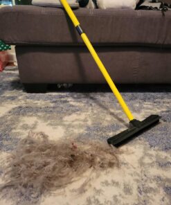 FURemover Original Indoor Pet Hair Rubber Broom with Carpet Rake and Squeegee, Black and Yellow FURemover Original Indoor Broom 47 71oBTxjja3L
