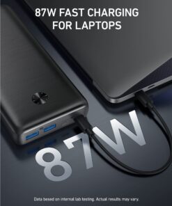 Anker Power Bank, 25,600mAh Portable Charger 87W Bundle with 65W USB-C Wall Charger, Works for MacBook Pro, Dell XPS, Microsoft, Pixelbook, iPhone 13 series, Samsung, iPad Pro, and More 32 71oBfxzYEgL