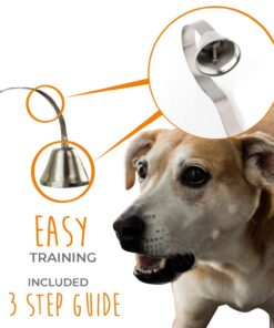 Mighty Paw Metal Dog Doorbell - Durable Bell Big Dog - Optimized Sound - Includes Doggy Doorbell Training Tips - Durable Sleek Silver Bell - Puppy Training Supplies - Pet Door Bells Potty Training 20 71oDGT5ItvL