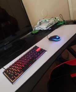 Glorious Large Extended White Gaming Mouse Pad/Mat - Long Cloth Mousepad, Stitched Edges | 36x11 (GW-E) 39 71oDrcii25L