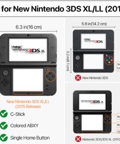 Alternative view of TNP Protective Case Compatible with Nintendo New 3DS XL LL 2015, Navy Blue - Plastic + Aluminum Full Body Protective Snap-on Hard Shell Skin Case Cover New Modified Hinge-Less Design