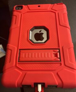 Rantice iPad 6th Generation Cases, iPad 5th Generation Case, iPad Air 2 Case, iPad 9.7 Case, Shockproof Rugged Drop Protection Cover Built with Kickstand for iPad 9.7'' A1893/A1954/A1822/A1823(Red) Red+Black 33 71oEYrssiVL