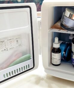 Cooluli Mini Fridge for Bedroom - Car, Office Desk & Dorm Room - Portable 4L/6 Can Electric Plug In Cooler & Warmer for Food, Drinks, Skincare Beauty & Makeup - 12v AC/DC & Exclusive USB Option, White 53 71oEeLEHUEL 2