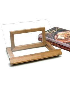 Lipper International 8815 Bamboo Wood and Acrylic Cookbook Holder, 12-1/2" x 9-1/4" x 6-3/4" Cookbook Holder (Wood with Splatter Guard) 10 71oF105XpRL
