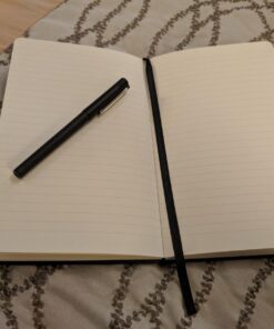 2 Pack Classic Ruled Notebooks/Journals - Premium Thick Paper Faux Leather Writing Notebook, Black, Hard Cover, Large, Lined (5.4 x 8.3) 43 71oGE9gYz2L