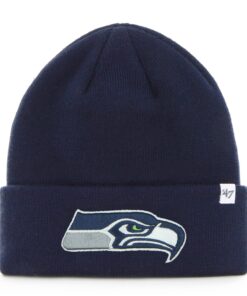 '47 Men's NFL Primary Logo Knit Beanie Seattle Seahawks One Size Seattle Seahawks, Navy