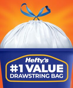 Hefty Strong Tall Kitchen Trash Bags, Unscented, 13 Gallon, 90 Count, White,Packaging may vary 90 Count (Pack of 1) Trash Bag 20 71oId5A6fOL