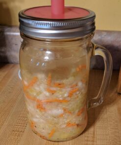 Masontops Complete Mason Jar Fermentation Kit - Pickle Kit, Sauerkraut Making Kit Kimchi Container - Fermentation Airlock Lids Wide Mouth Mason Jars 36 71oJVoApBL