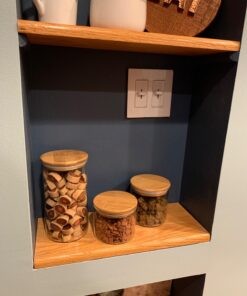 ComSaf Airtight Canisters for Bulk Food Storage Set of 3-17/22/43oz, BPA Free High Borosilicate Glass Cookies Jar with Bamboo Lid, Cylinder Cereal Container with Sealing 17oz/22oz/43oz 44 71oKG5HbjkL