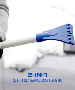 Snow Joe SJBLZD The Original 2-In-1 Telescoping Snow Broom + Ice Scraper w/18-Inch No-Scratch Foam Head, Closed Cell Foam for No Water Absorption, Blue Original Snow Broom 22 71oLGz9aSGL