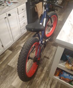 Mongoose Dolomite Mens and Womens Fat Tire Mountain Bike, 26-Inch Wheels, 4-Inch Wide Knobby Tires, 7-Speed, Adult Steel Frame, Front and Rear Brakes Navy Blue 17-Inch/Medium 44 71oMLJnFRuL