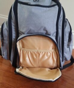 Mancro Diaper Bag Backpack, Large Multifunction Waterproof Travel Baby Changing Bag for Dad Mom with 4 Insulated Pockets and Stroller Straps, Maternity Baby Bag for Boys Girls, Grey Austere Grey 65 71oNTZ3q81L