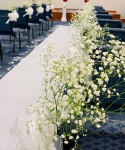 BLUE PANDA 3 x 50 Ft Leaf Imprint White Aisle Runner for Wedding Ceremony, Receptions, Indoor and Outdoor Banquets, Prom Nights 36 71oNdnbwXfL