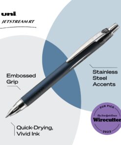 Uniball Jetstream RT 3 Pack, 0.7mm Fine Black, Wirecutter Best Pen, Ballpoint Pens, Ballpoint Ink Pens | Office Supplies, Pens, Ballpoint Pen, Colored Pens, Fine Point, Smooth Writing Pens 21 71oOFIigwML