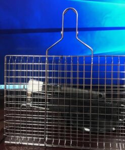 AIGMM Portable Stainless Steel BBQ Barbecue Grilling Basket for Fish ,Vegetables , Steak ,Shrimp, Chops and Many Other Food .Great and Useful BBQ Tool. Deep 41 71oQZjWkW5L