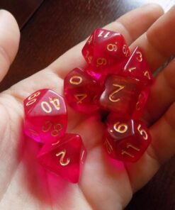 Wiz Dice Series II - Polyhedral Dice Set for Tabletop RPG Adventure Games with a Dice Bag - DND Dice Set, Suitable for Dungeons and Dragons, MTG and Dice Games Alike - Faerie Fire - 7 ct 25 71oR2aYVicL