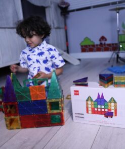 Best Choice Products 110-Piece Kids Colorful Magnetic Tiles Set 3D Construction Magnet Building Blocks Educational STEM Toy with Carrying Case - Multicolor 27 71oS7s9mKlL