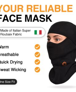Warm Balaclava Face Mask Men Baklava Masks for Men and Womens Ski Mask for Cold Weather Mens Ski Mask Winter, Balaclava Ski Mask for Men Balaclava for Skiing, Motorcycle, and Snowboard Mask Black 6-7 1/2 26 71oSDDnd L