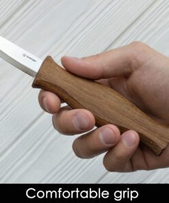 BeaverCraft Sloyd Knife C4 3.14" Wood Carving Sloyd Knife for Whittling and Roughing for beginners and profi - Durable High carbon steel - Spoon Carving Tools - Thin Wood Working Whittling Knife 28 71oSGVU4FfL