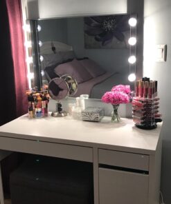 Ikee Design Premium Acrylic Rotating 64 Cosmetic Lipstick Organizer Tower,Lipgloss Stand with Removable Dividers, 360 Degree Spinning Lipstick Display Tower,4 1/2 W x 4 1/2 D x 9 1/8 H in Clear 45 71oSu H69tL