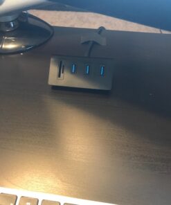 USB 3.0 HUB, Cateck Bus-Powered USB 3.0 3-Port Aluminum Hub with 2-Slots Card Reader Combo for iMac, MacBook Air, MacBook Pro, MacBook, Mac Mini, PCs and Laptops, Black USB 3.0 HUB black 45 71oSyVsn6QL