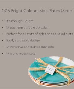 Royal Doulton 1815 Mixed Patterns Salad Plate, 9.4", Bright Colors, Set of 4 8 71oTRn9g6RL