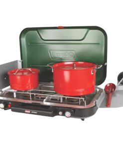Coleman Classic 3-Burner Propane Camping Stove, Portable Camp Stove with 3 Adjustable Burners & Push-Button Instant Ignition, 28,000 BTUs for Camping, Tailgating, Grilling, BBQs, & More Green 28 71oTbiAfvOL 2