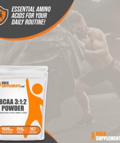 BULKSUPPLEMENTS.COM BCAA 3:1:2 Powder - Branched Chain Amino Acids, BCAA Supplements, BCAA Powder - BCAAs Amino Acids Powder, Unflavored, 1500mg per Serving - 167 Servings, 250g (8.8 oz) 167 Servings (Pack of 1) 16 71oWJ7LE5L