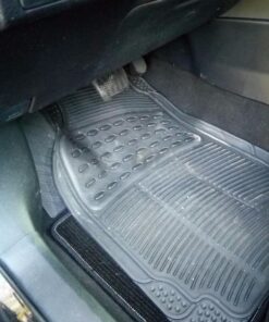 BDK M783 DuraChannel Heavy Duty Rubber Car Floor Mats Liner for Auto - All Weather 3 Piece Set Front & Rear, Fits Car Truck SUV Van, Universal Trim to Fit Black 39 71oXqdlOy4L