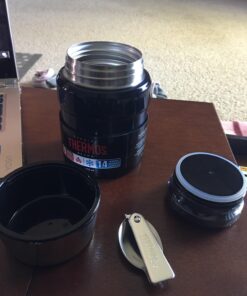 THERMOS Stainless King Vacuum-Insulated Food Jar with Spoon, 16 Ounce, Midnight Blue Red 57 71oY2VwoBZL
